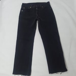 Levi's 501 Button Fly Cropped Jeans Size 33